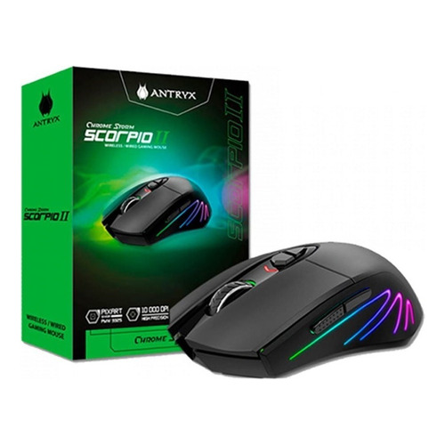 Mouse Gamer Wireless Antryx Scorpio Ii Rgb 10000 Dpi Color Negro