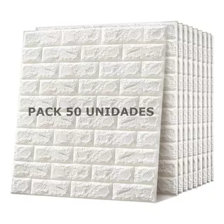 Placas Autoadhesivas 3d 70x77 Blanco Ladrillo Pack 50 Placas