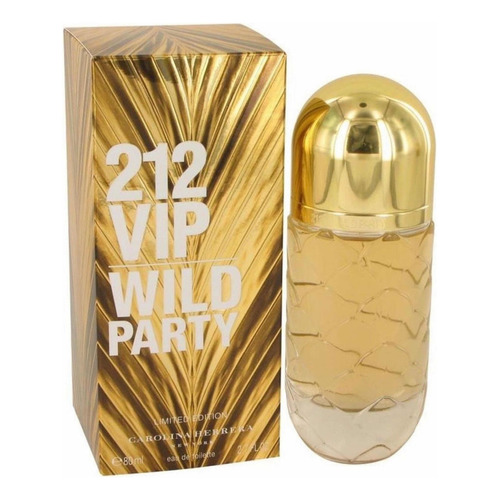 Perfume 212 Vip Wild Party, 80 ml, Eau de Toilte+unidad de muestra, volumen 80 ml