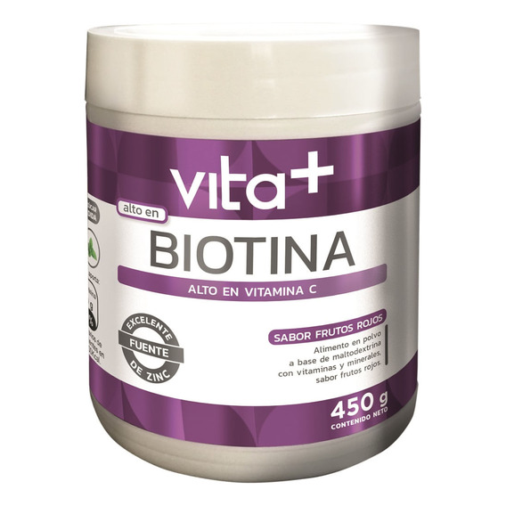 Biotina Vitamina C Vita+ Sabor Frutos Rojos X 450g