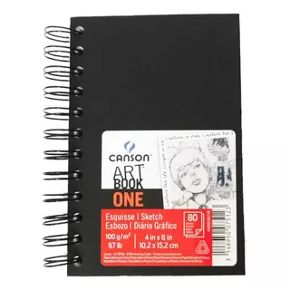 Caderno Sketch Canson Art Book One 100g A6 80 Folhas Espiral