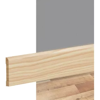 Zocalo Madera Pino Natural Alto 69mm Redondeado Tira 3 Mts