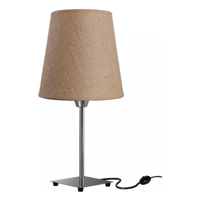 Lampara De Mesa Velador Acero Cañamo Led De Regalo