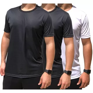 Kit 3 Camisetas Masculina Dry Caminhada Treino Não Amassa