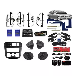 Kit Vidro Eletrico Alarme Travas Gol G4 Parat 4p Completo