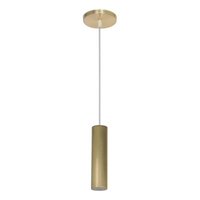 Lampara Colgante Cilindro 1 Luz Apto Led Gu10 20 Cm Oro Oro Mate