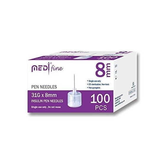 Medtfine Agujas Para Bolígrafo De Insulina (31g 0.315 In)100