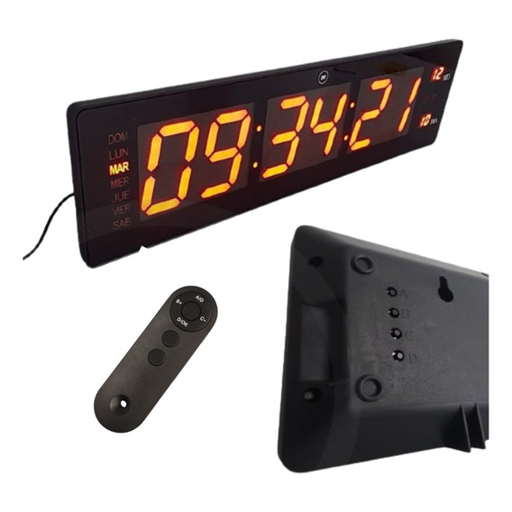 Reloj Digital Led Pared Con Cronometro Multifuncional Alarma