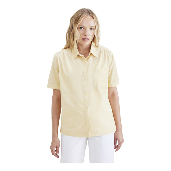 Blusa Mujer Button Up Regular Fit Amarillo Dockers