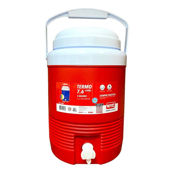 Termo Nyc 2 Galones (7.6 Lts) C/llave - En Azul O Rojo