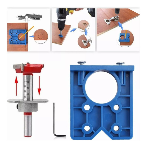Guía De Perforación De Bisagra Para Taladros De Madera 35mm