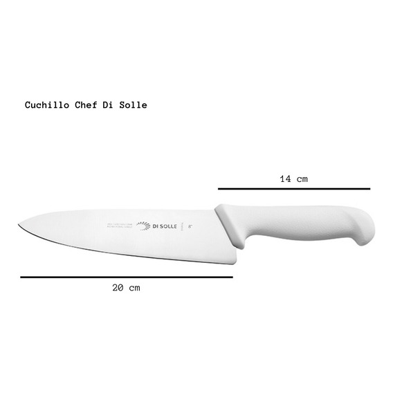 Cuchillo Cocinero 20cm Di Solle Blanco