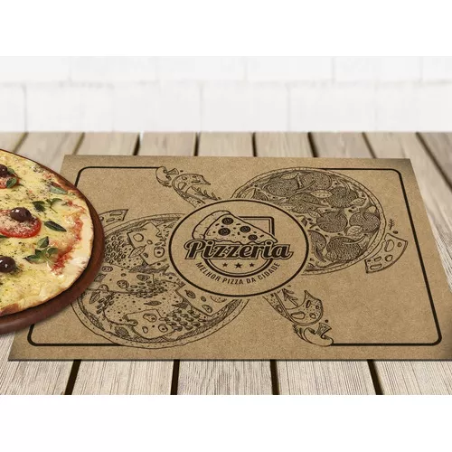 100 Un Jogo Americano Pizzaria Papel Kraft Ou Branco Padrão Cor Papel  Branco Pizza Time