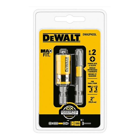 Punta Maxfit 2  Ph2 Bits (2) W/sleeve Dwa2ph2sl Dewalt