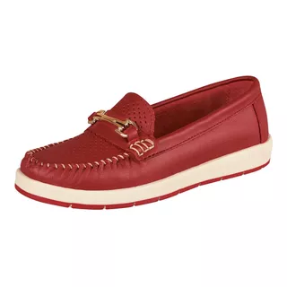Zapato Confort Moderno Para Mujer Castalia 212-13 Rojo