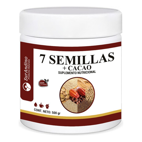 7 Semillas + Cacao Combate La Anemia 500 Gramos