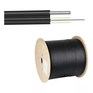 Cable Drop Fibra Óptica 1-2-4 Hilos 2kms, Lszh, Triple Acero