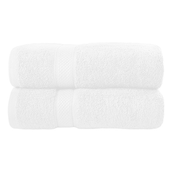 Bluelander set de 2 toallas de baño color blanco liso