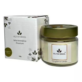 Velitah Brasil Vela Aromática Premium Cor Branco Gengibre E Limão 140g 30h Aromatizada