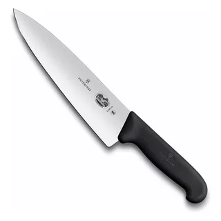 Faca Victorinox Fibrox Para Chef Wide Blade 20 Cm 5.2063.20 Cor Preta