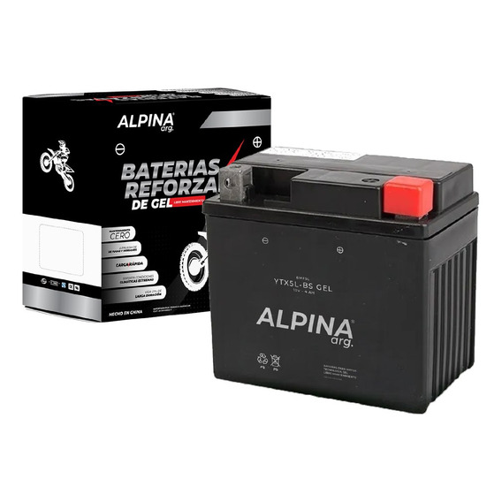 Bateria Moto Gel Libre Mantenimiento Ytx5l-bs / 6mf5l Alpina