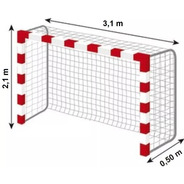 2 Redes Red Arco Futsal Papi Futbol Handball 3x2m Cajon 50cm - Material Virgen De Alta Tenacidad Resistente Sol Y Lluvia