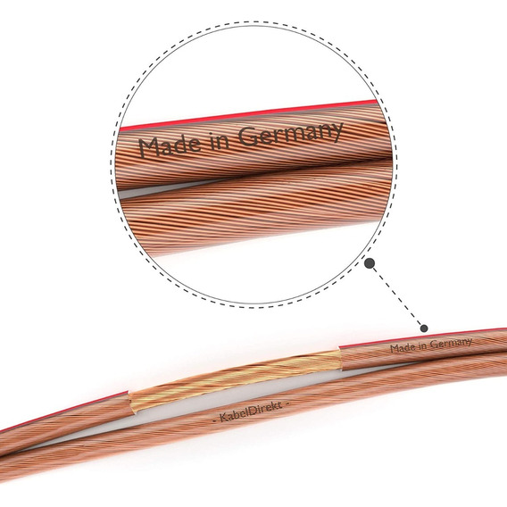 Cable De Audio Hi Fi Kabeldirekt 5 Mts 100% Cobre Ofc 14awg