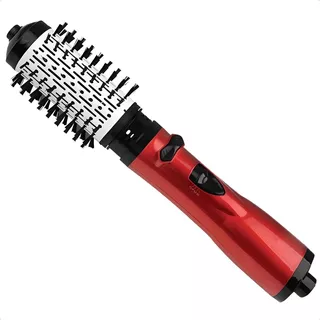 Escova Secadora Top Alisa Modela Cachos Quente Frio 110v Cor Preto/vermelho