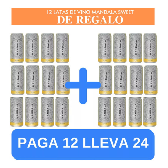 Vino Mandala Sweet Pagas 12 Latas Y Llevas 12 De Regalo Full