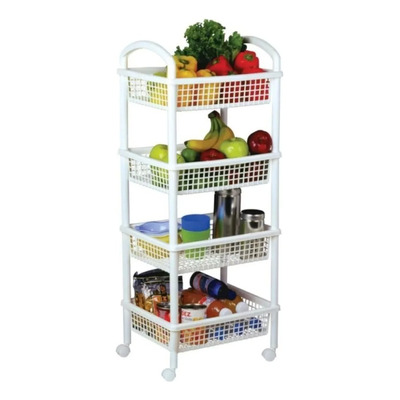 Rack Anaquel Cocina Frutero Utensilios 4 Niveles Con Ruedas