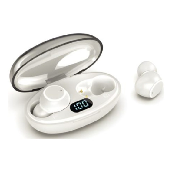 Audífonos Bluetooth Nebro Extra Bass Con Monitorio De Carga Color Blanco Luz Blanco
