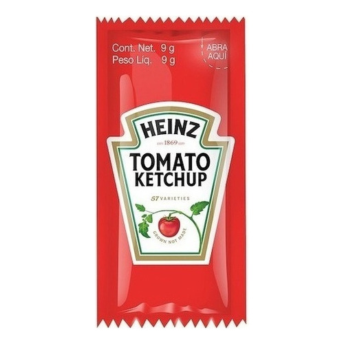 Salsa Catsup Heinz Ketchup 200 Sobres De 9gr C/u Porcionada
