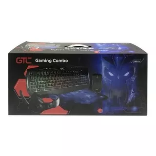 Combo Kit Gamer Rgb Teclado Mouse Pad Auriculares Gtc Usb Mouse Negro Teclado Negro