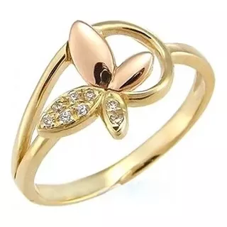 Anel  Em Ouro Amarelo E Rose 18k E Brilhantes!!