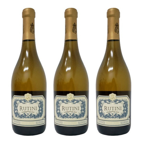 Vino Rutini Chardonnay 750 Ml Botella Pack X3
