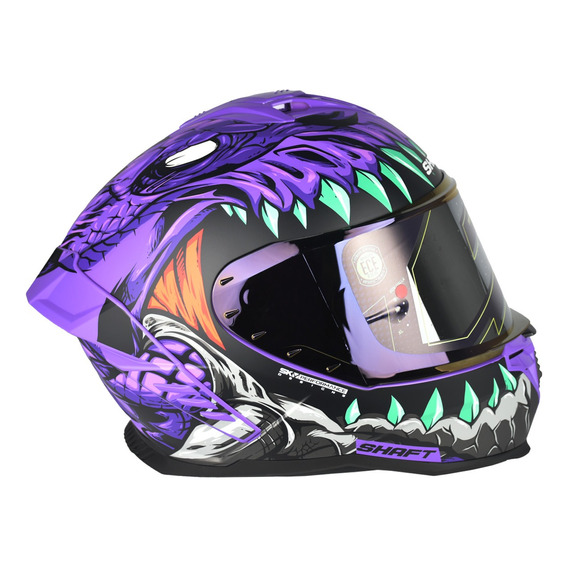 Casco Integral Shaft 598 Gtr Fearx Morado Visor Irium Morado