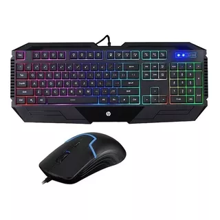 Mouse Y Teclado Gamer Hp Pro Gaming Gk1100 Teclado Negro Idioma Español Latinoamérica