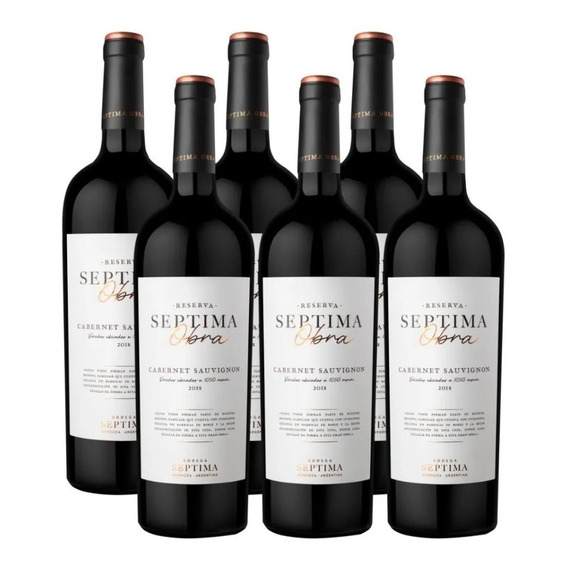 Vino Séptima Obra Reserva Cabernet Sauv. Caja X 6 X 750ml.