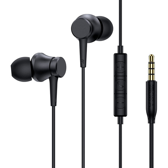1Hora Audifonos Manos Libres Auriculares con Microfonos In-ear  Earbuds Accesorios para Celulares Aut111 Negro