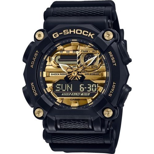 Reloj Casio G Shock Ga-900ag-1a Ag Of Local Barrio Belgrano Color de la malla Negro Color del bisel Negro Color del fondo Dorado