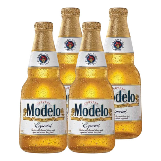 Pack 4 Cervezas Modelo Especial Rubia Botellin 355ml