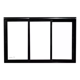 Ventana Módena Aluminio Negro 300x150 Vidrio 4mm 3hojas 3g