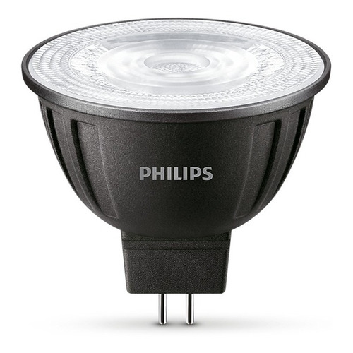 Lampara Led Philips Dicroica 12v 7w Dimerizable Luz Cálida Color Negro Color de la luz Blanco