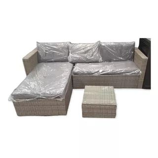 Juego Living Jardin Sofa Esquinero Rattan Importado Premium