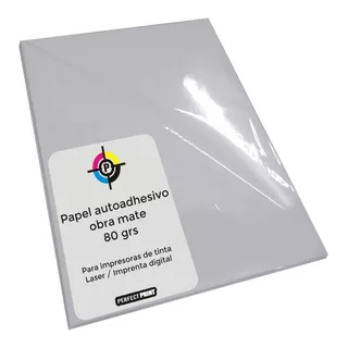 Papel Autoadhesivo A4 Obra Mate 100 Hojas 80 Gs Inkjet Laser