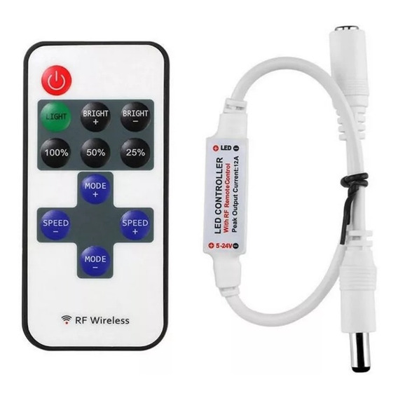 Controlador Rf Cinta Led Unicolor 12v 24v 5v Control Remoto 