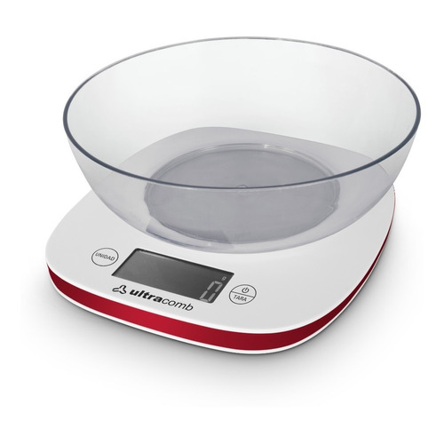 Balanza De Cocina Marca Ultracomb Modelo Bl-6002 Capacidad máxima 3 kg Color Blanco/Rojo