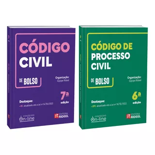 Código Civil + Processo Civil De Bolso - Atualizados, De Equipe Rideel. Editorial Rideel, Tapa Mole En Português, 2024