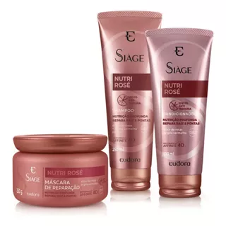 Kit Shampoo Condicionador Máscara Nutri Rosé Siàge Eudora