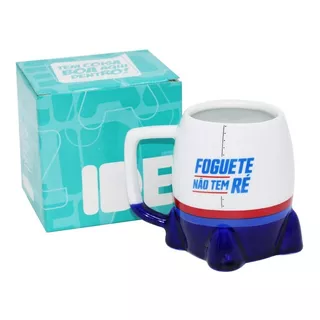 Caneca Formato 3d 600ml Foguete Não Tem Ré - Ideiaz